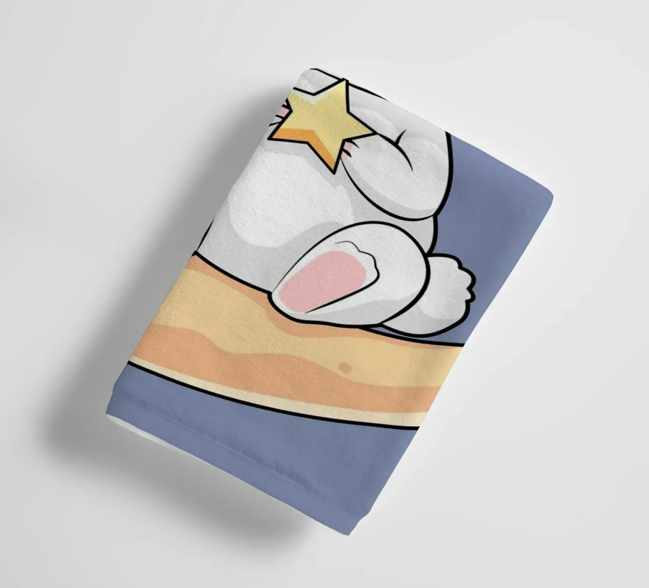 Bunny Vibing on the Moon towel by Kintsugi99