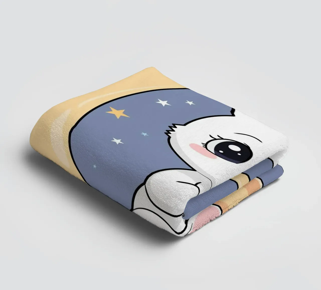 Bunny Vibing on the Moon towel by Kintsugi99