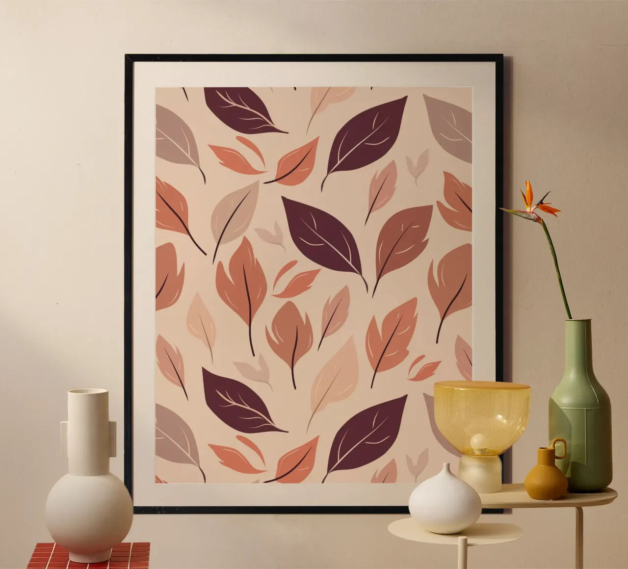 Innamorarsi dell'autunno poster con telaio in legno da Kintsugi99