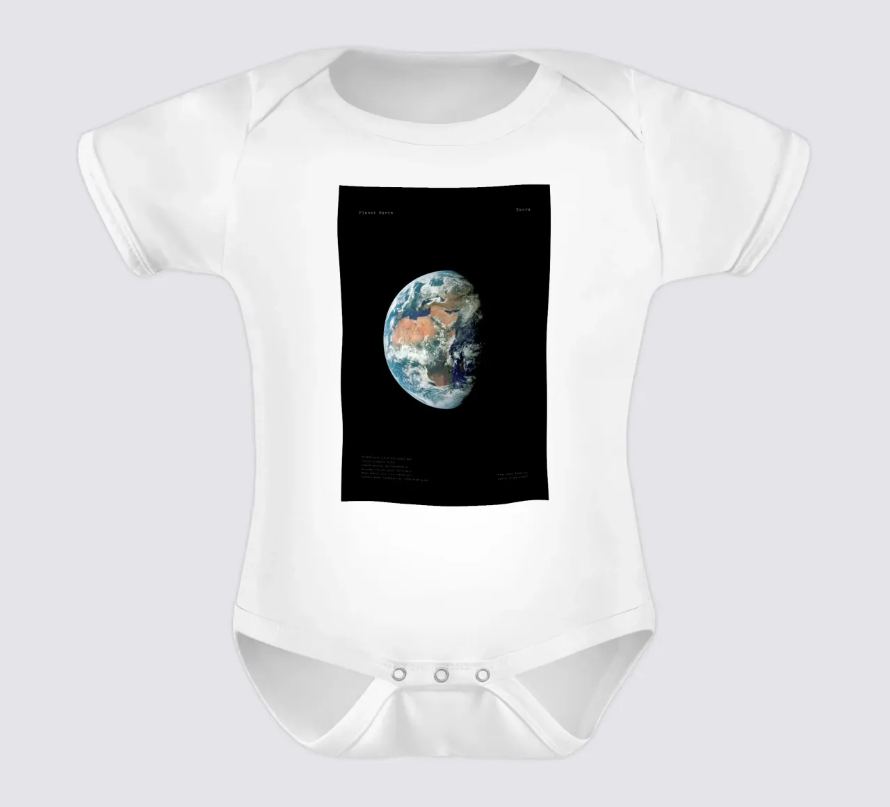 View of Earth from Apollo 11 body neonato maniche corte da Vintage by JUNIQE