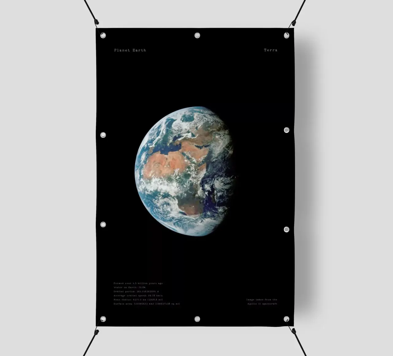 View of Earth from Apollo 11 telo in pvc da Vintage by JUNIQE