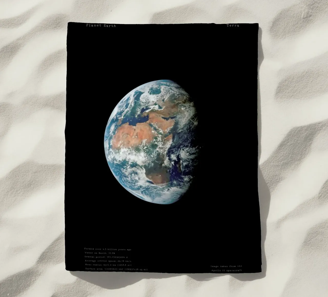 View of Earth from Apollo 11 telo mare da Vintage by JUNIQE