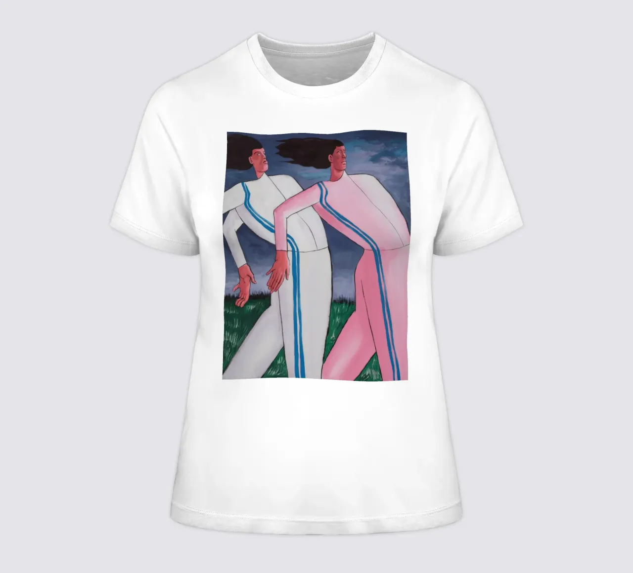Dual Motion Harmony women's fitted t-shirt by Obisidian Brush