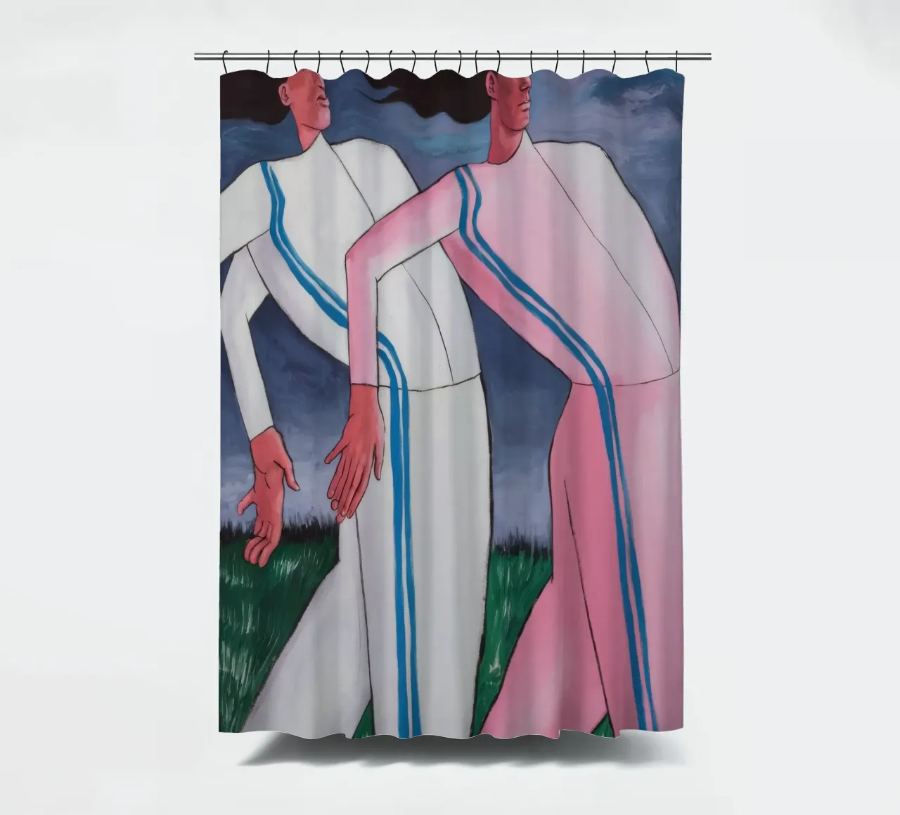 Dual Motion Harmony shower curtain by Obisidian Brush