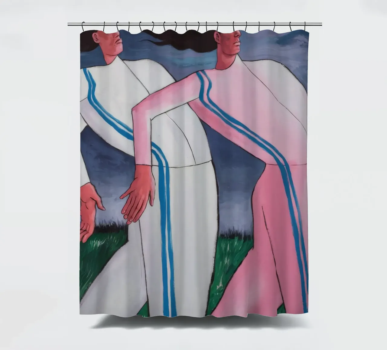 Dual Motion Harmony shower curtain by Obisidian Brush