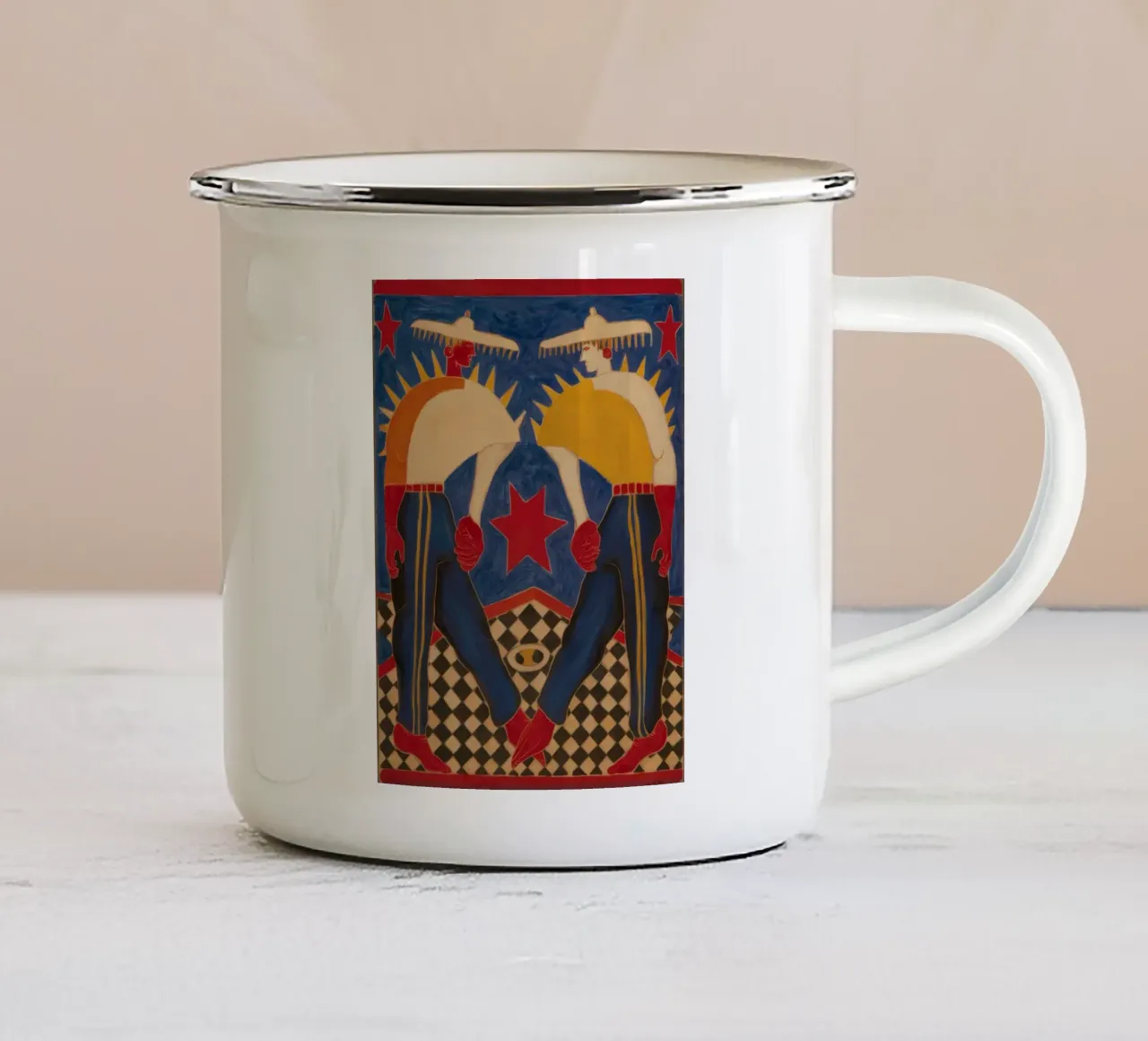 Estrellas entre nosotros taza de esmalte de Obisidian Brush
