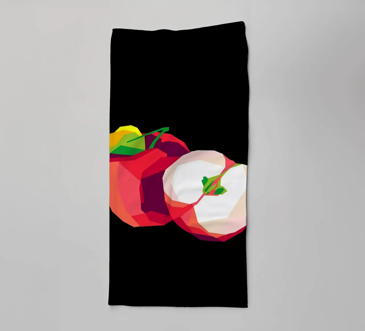 Apfelfrucht Apfel in Scheiben geschnitten ganzer Apfel Stiel Handtuch von Janine P McGuire