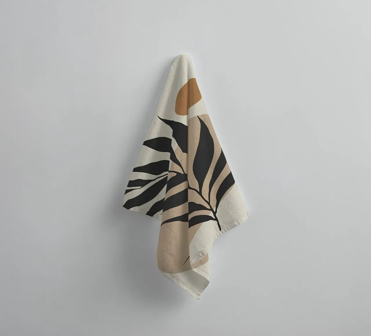 leaves circle shapes abstract botanical nature towel by Janine P McGuire