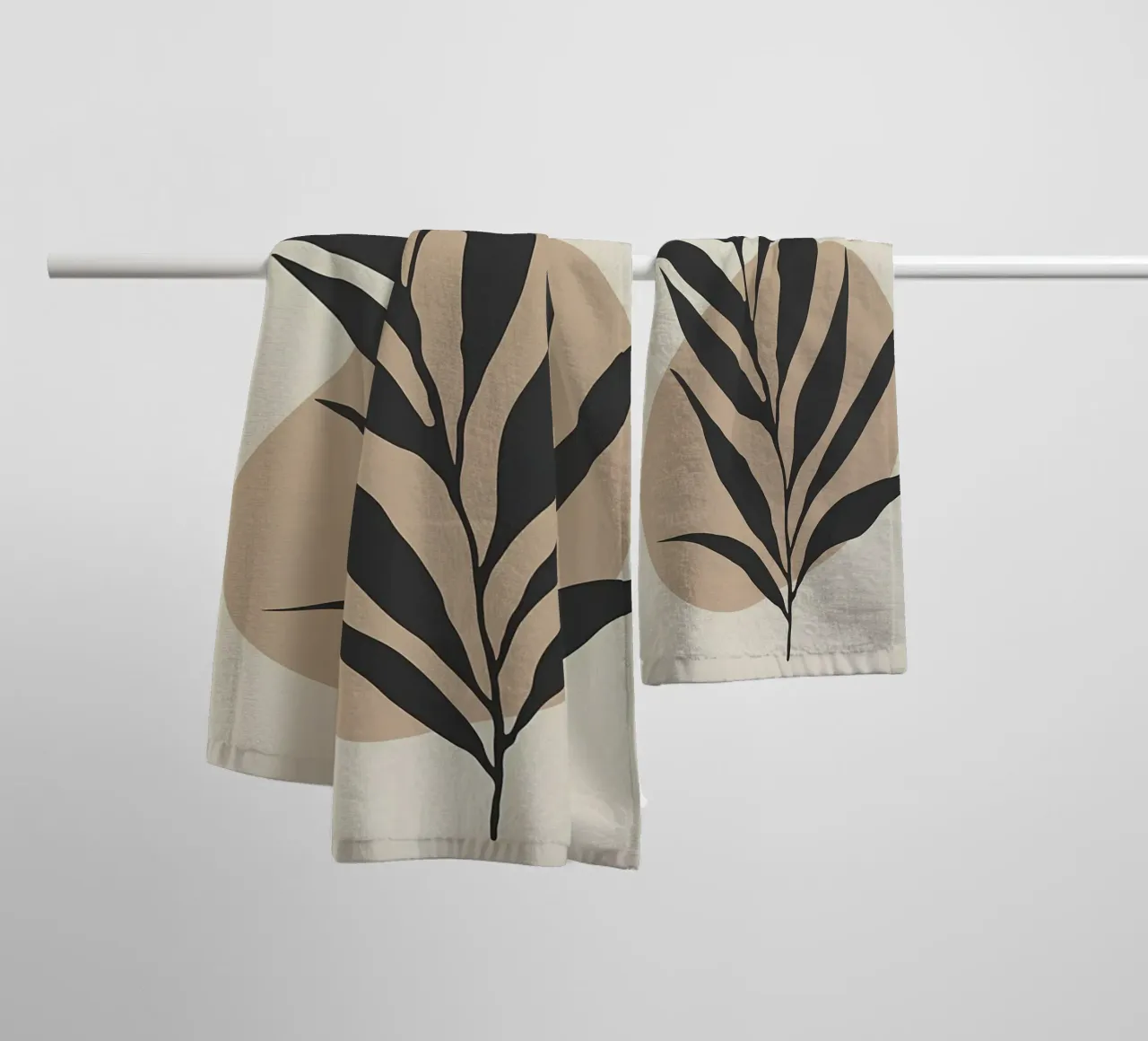 leaves circle shapes abstract botanical nature towel by Janine P McGuire
