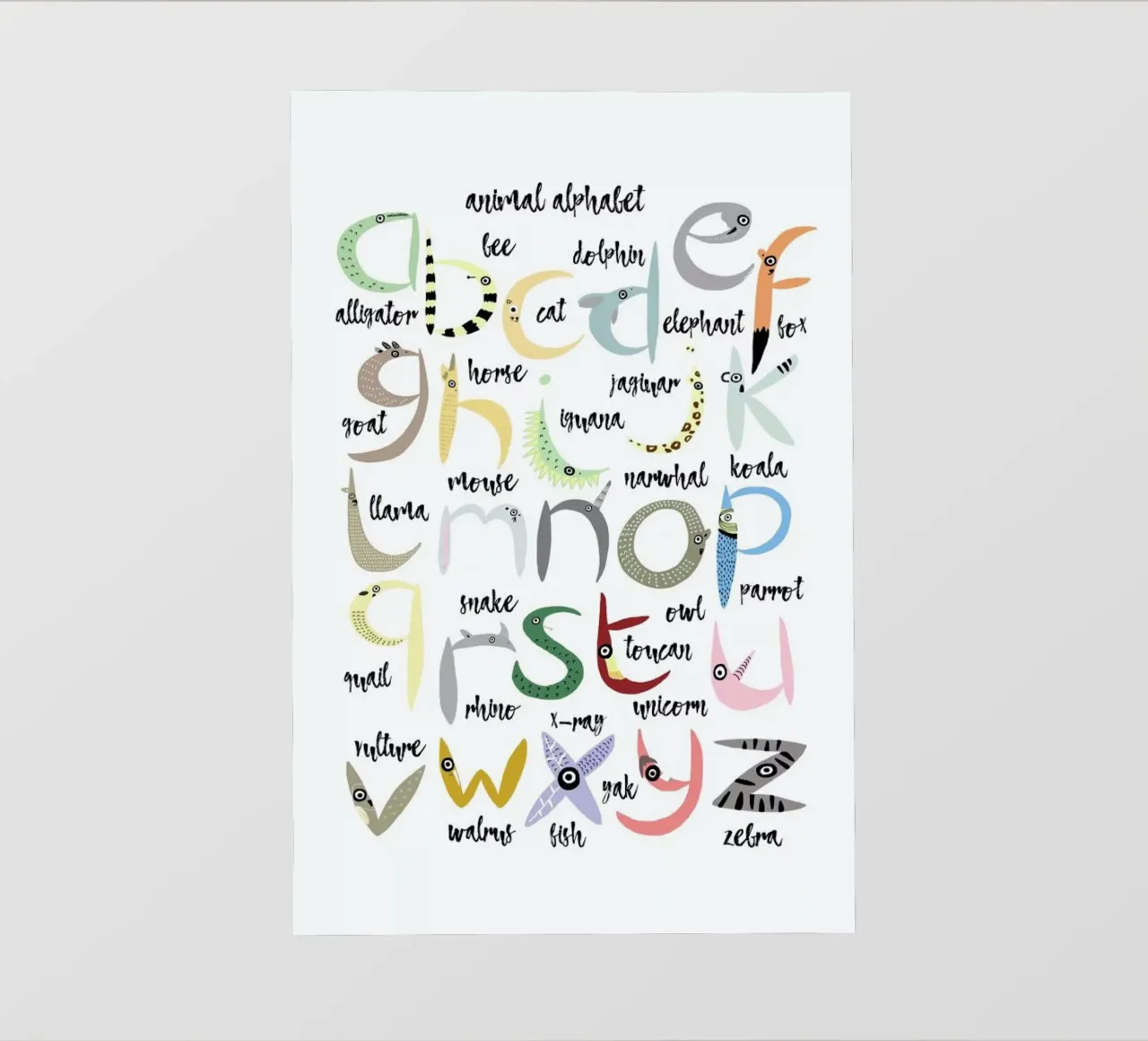 Animal Alphabet pellicola backlit da Lora O'Callaghan