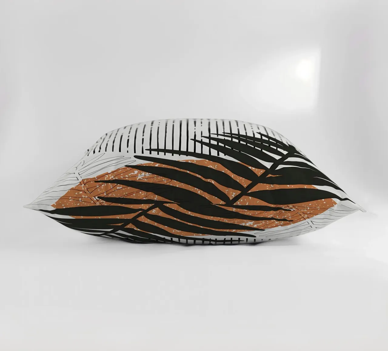 foglie di palma tropicale forme geometriche linee strisce cuscino da Janine P McGuire