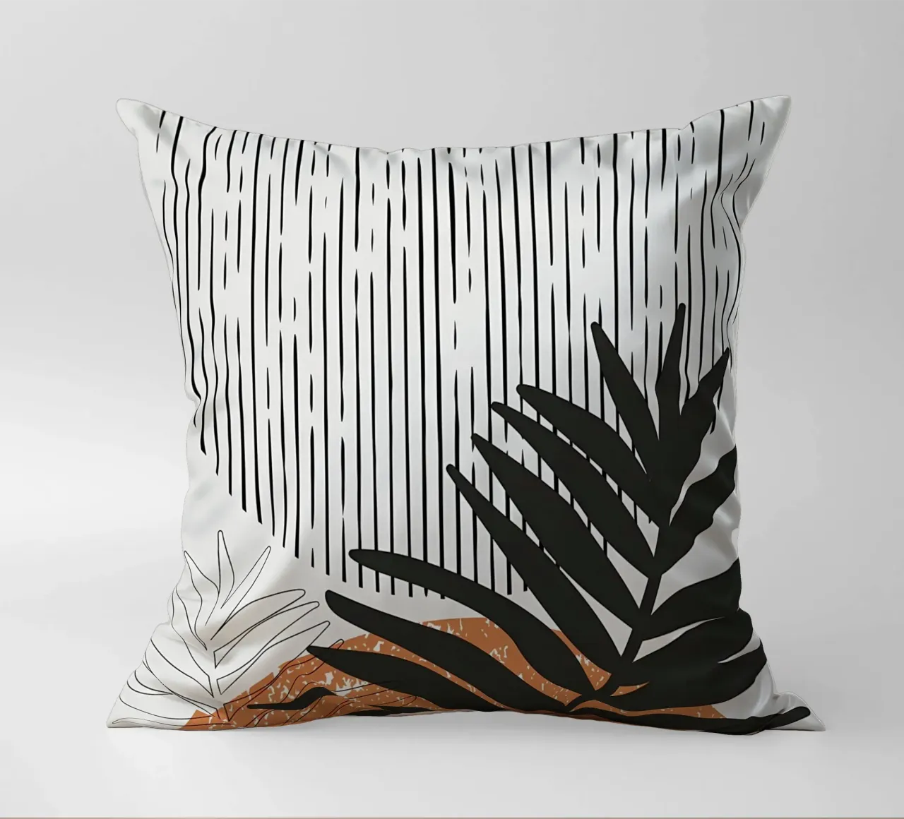 foglie di palma tropicale forme geometriche linee strisce cuscino da Janine P McGuire