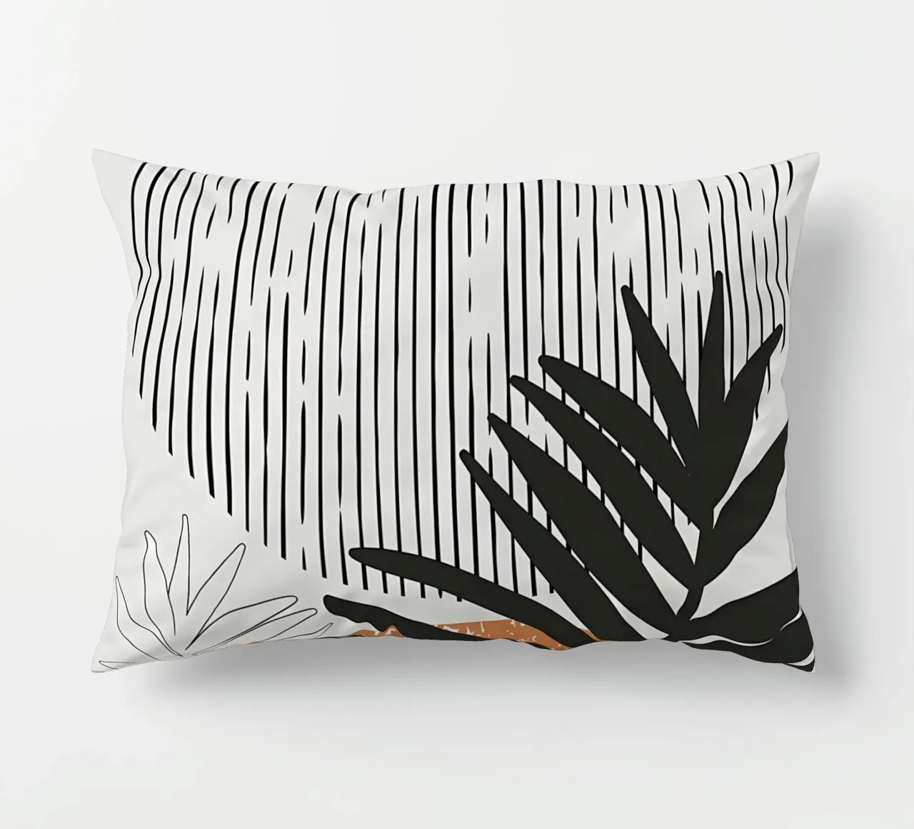 foglie di palma tropicale forme geometriche linee strisce cuscino da Janine P McGuire