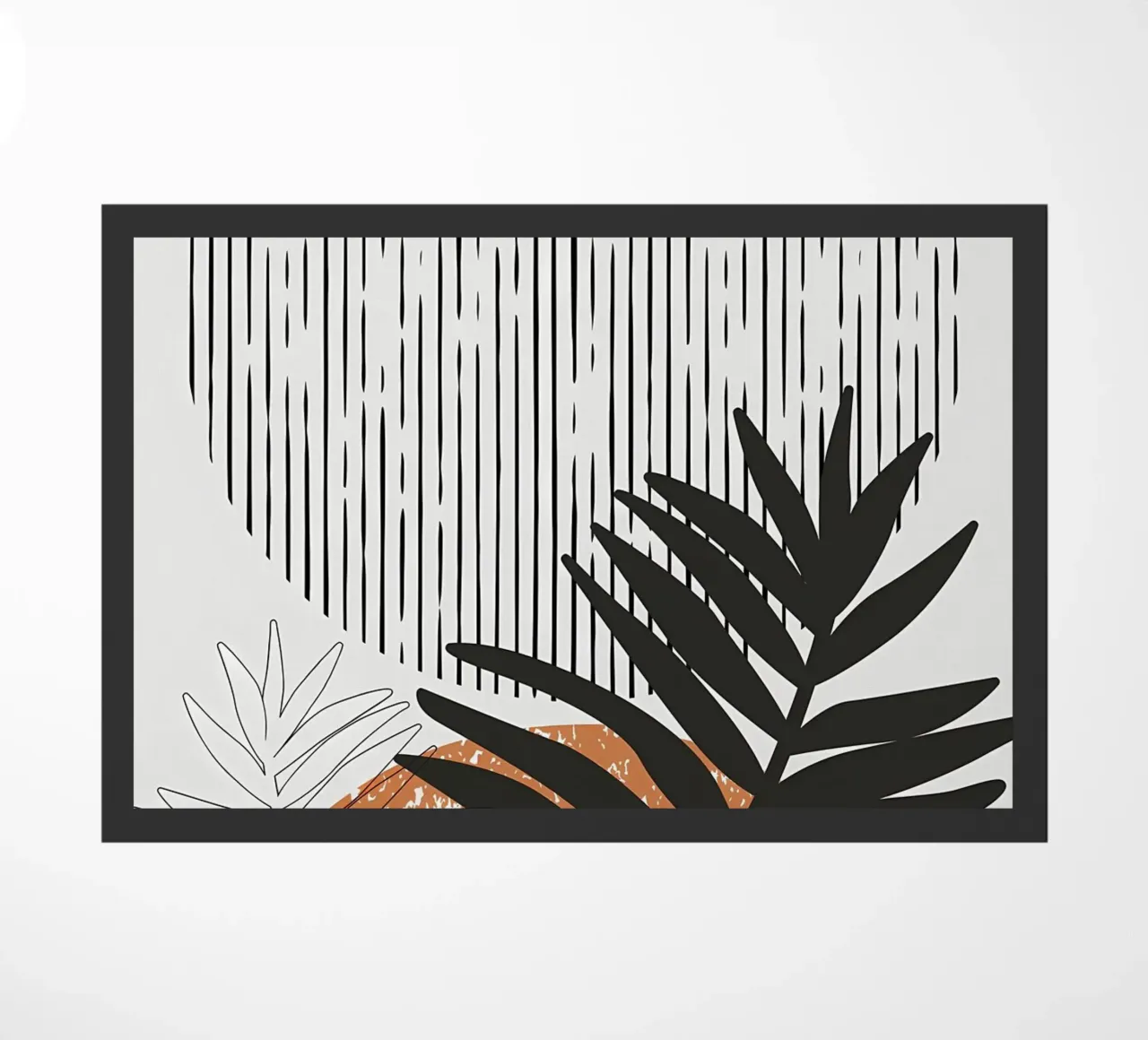 foglie di palma tropicale forme geometriche linee strisce zerbino da Janine P McGuire