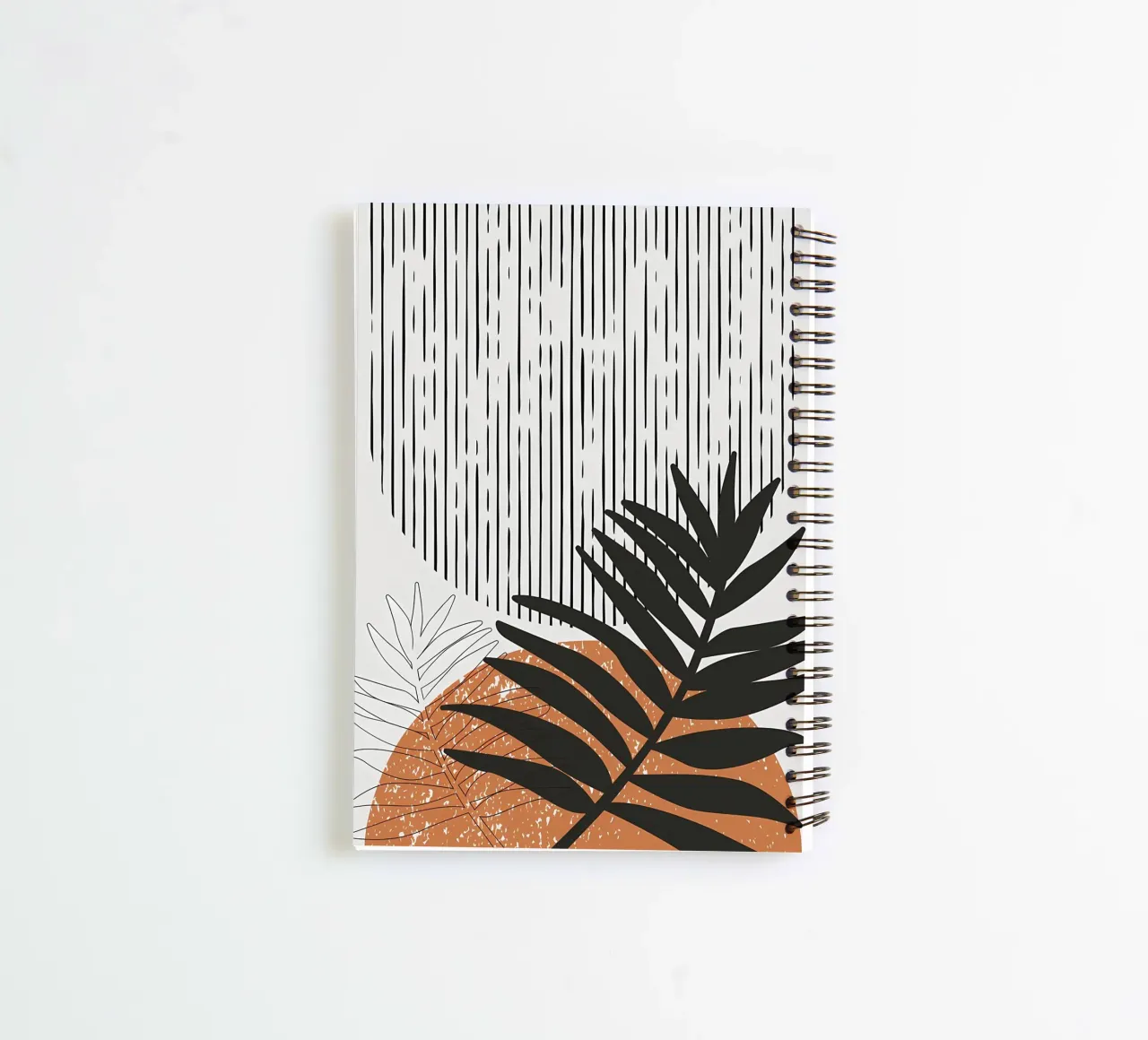 foglie di palma tropicale forme geometriche linee strisce diario ad anelli da Janine P McGuire