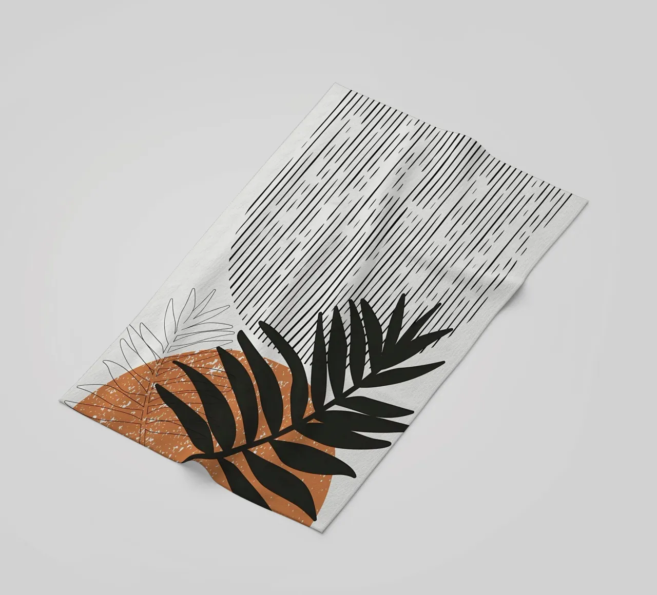 foglie di palma tropicale forme geometriche linee strisce telo mare da Janine P McGuire