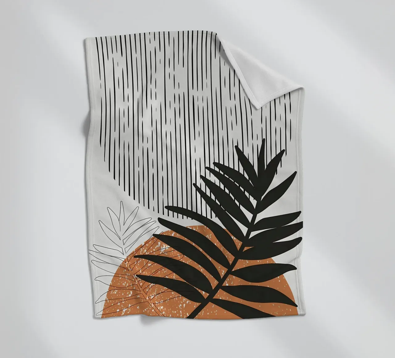 foglie di palma tropicale forme geometriche linee strisce coperta in pile da Janine P McGuire