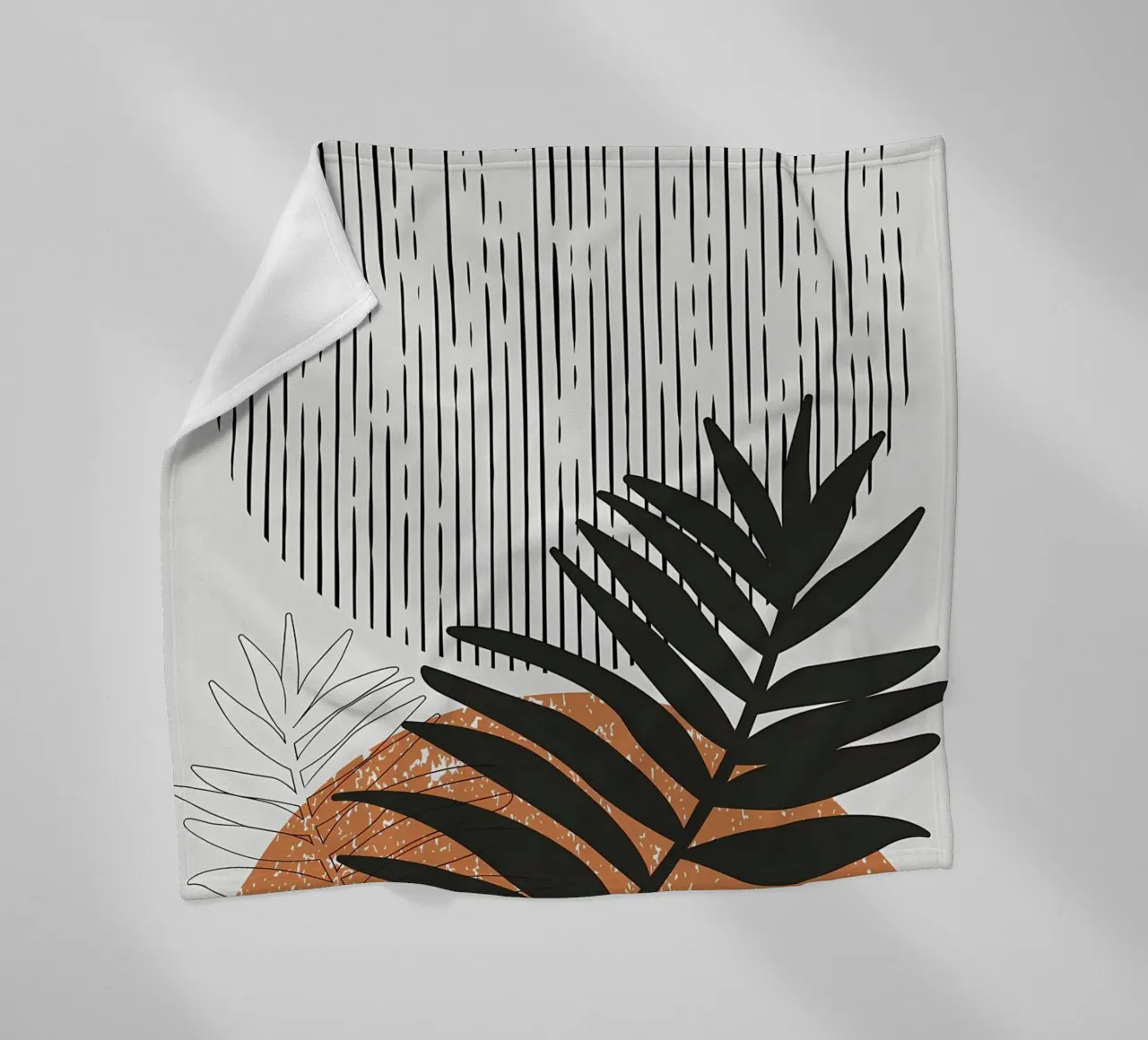 foglie di palma tropicale forme geometriche linee strisce coperta in pile da Janine P McGuire