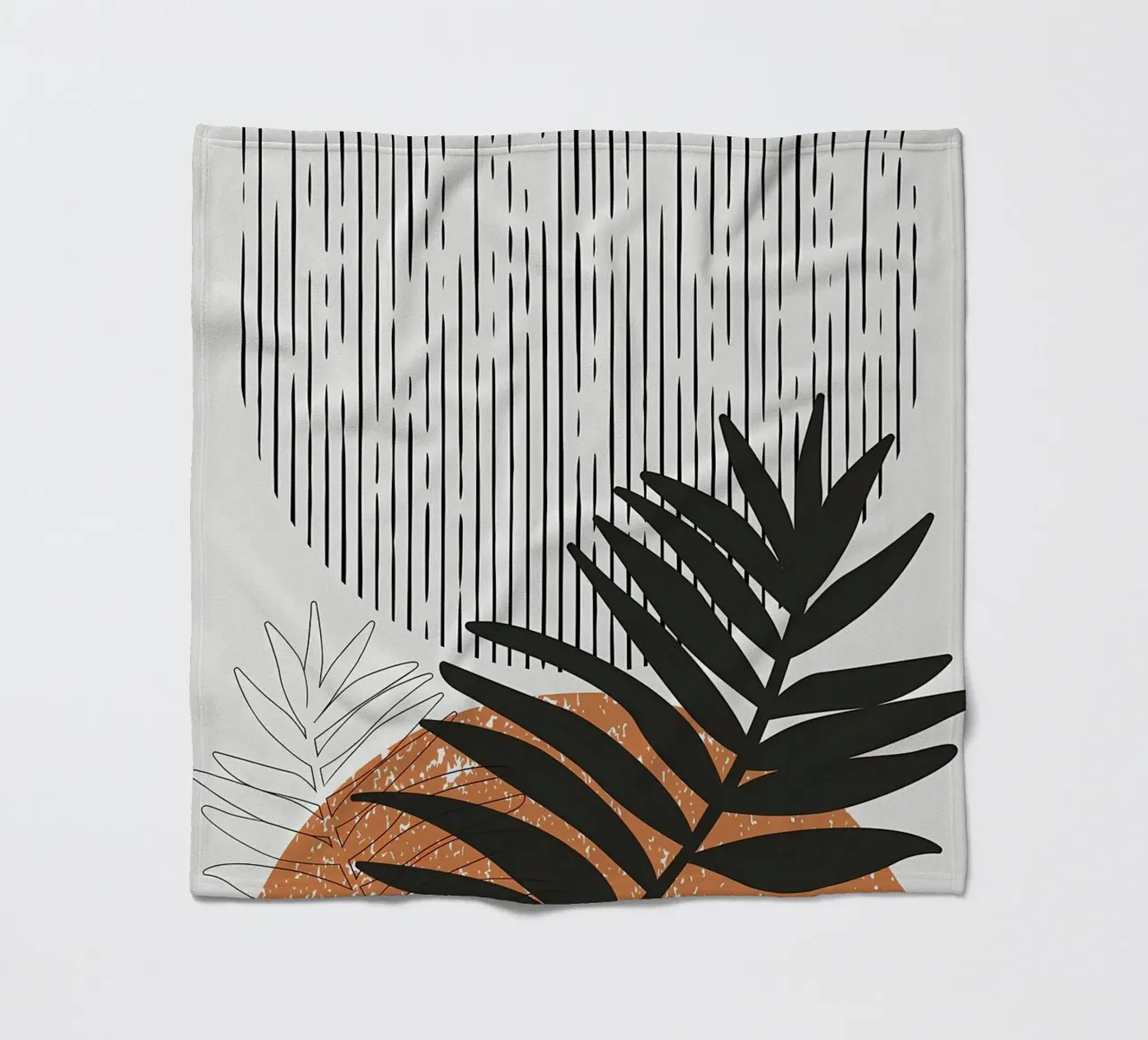 foglie di palma tropicale forme geometriche linee strisce coperta in pile da Janine P McGuire