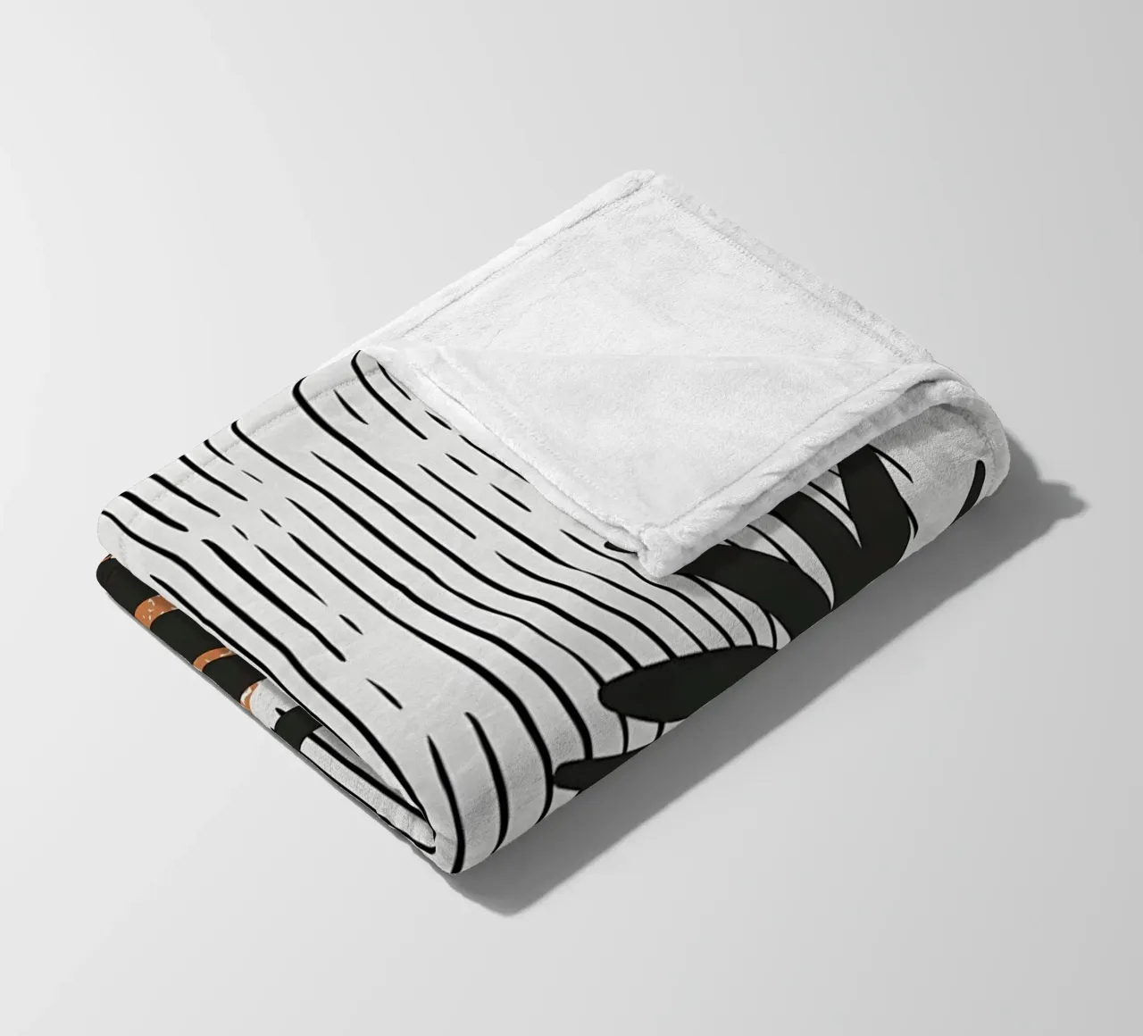 foglie di palma tropicale forme geometriche linee strisce coperta in pile da Janine P McGuire