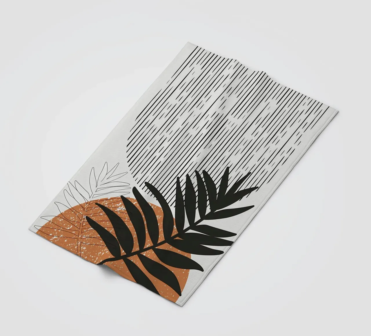 foglie di palma tropicale forme geometriche linee strisce coperta in pile da Janine P McGuire