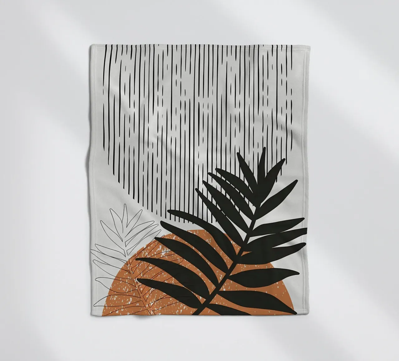 foglie di palma tropicale forme geometriche linee strisce coperta in pile da Janine P McGuire