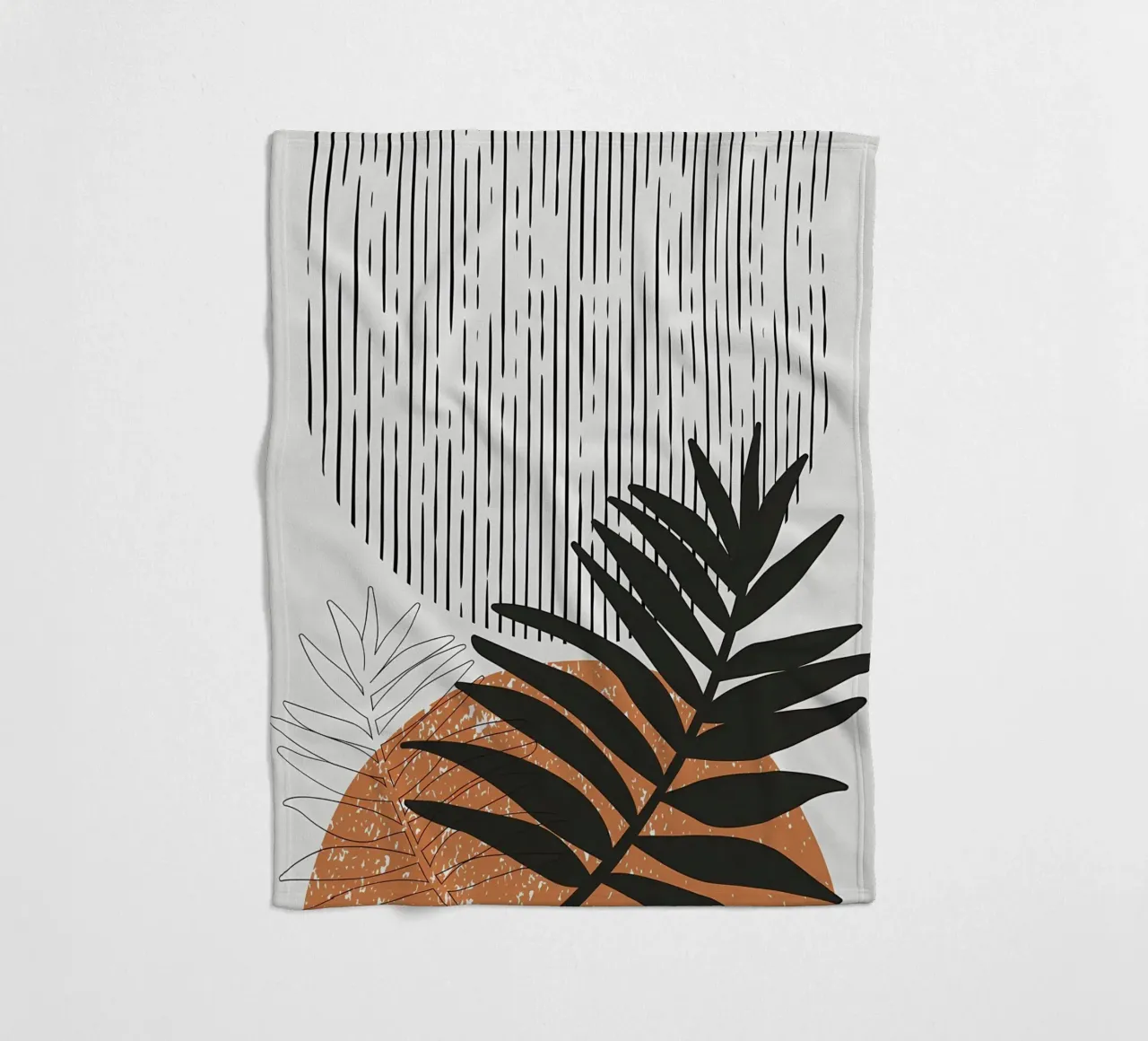 foglie di palma tropicale forme geometriche linee strisce coperta in pile da Janine P McGuire