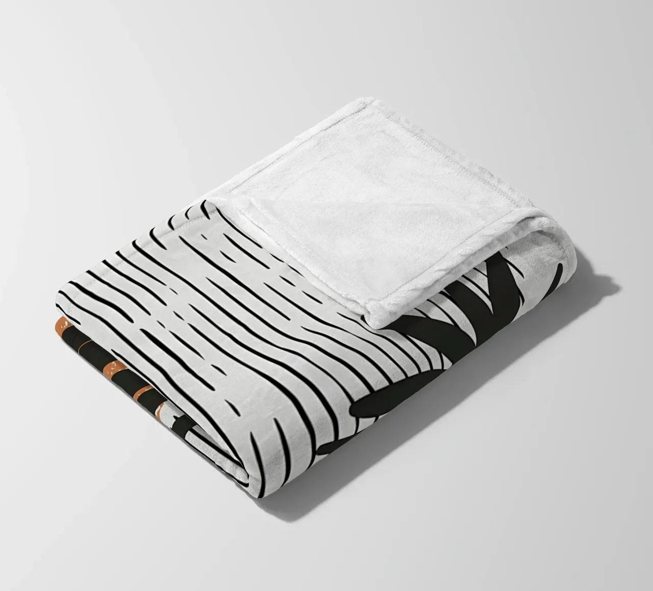 foglie di palma tropicale forme geometriche linee strisce coperta in pile da Janine P McGuire