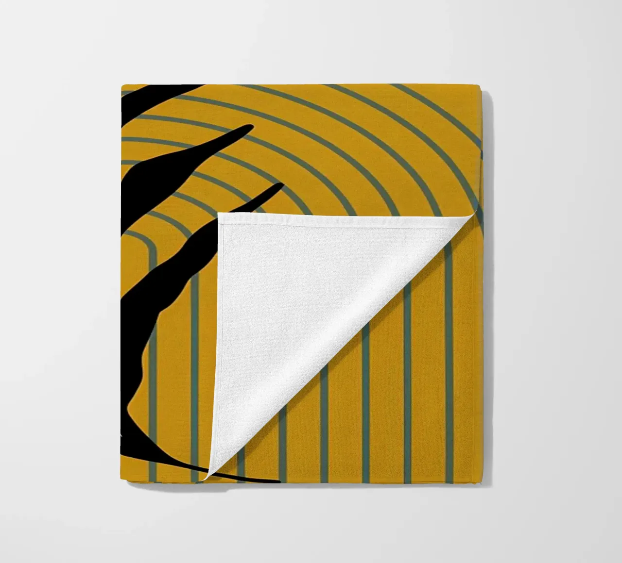 linee di foglie di piante archi curve geometria telo mare da Janine P McGuire