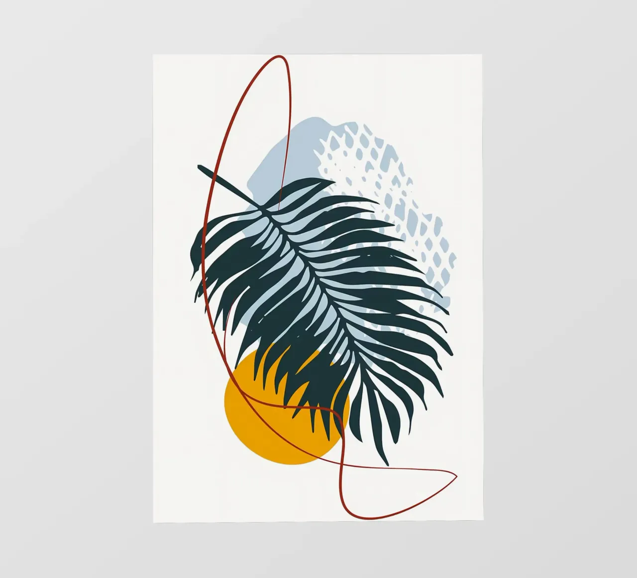 foglia di palma forme minimaliste elementi astratti palma nera telo in pvc da Janine P McGuire