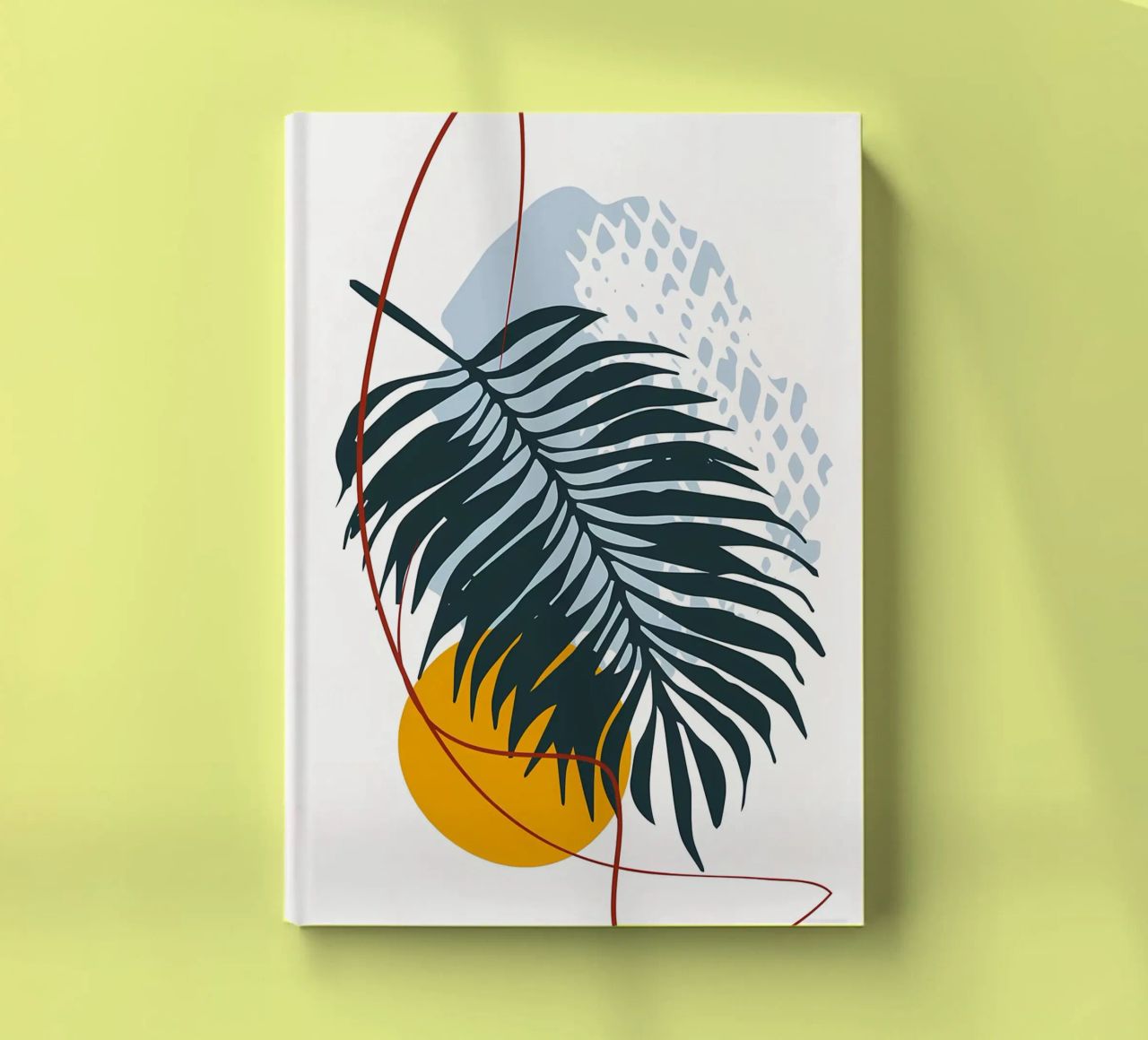 palm leaf minimalistic shapes abstract elements black palm notebook by Janine P McGuire