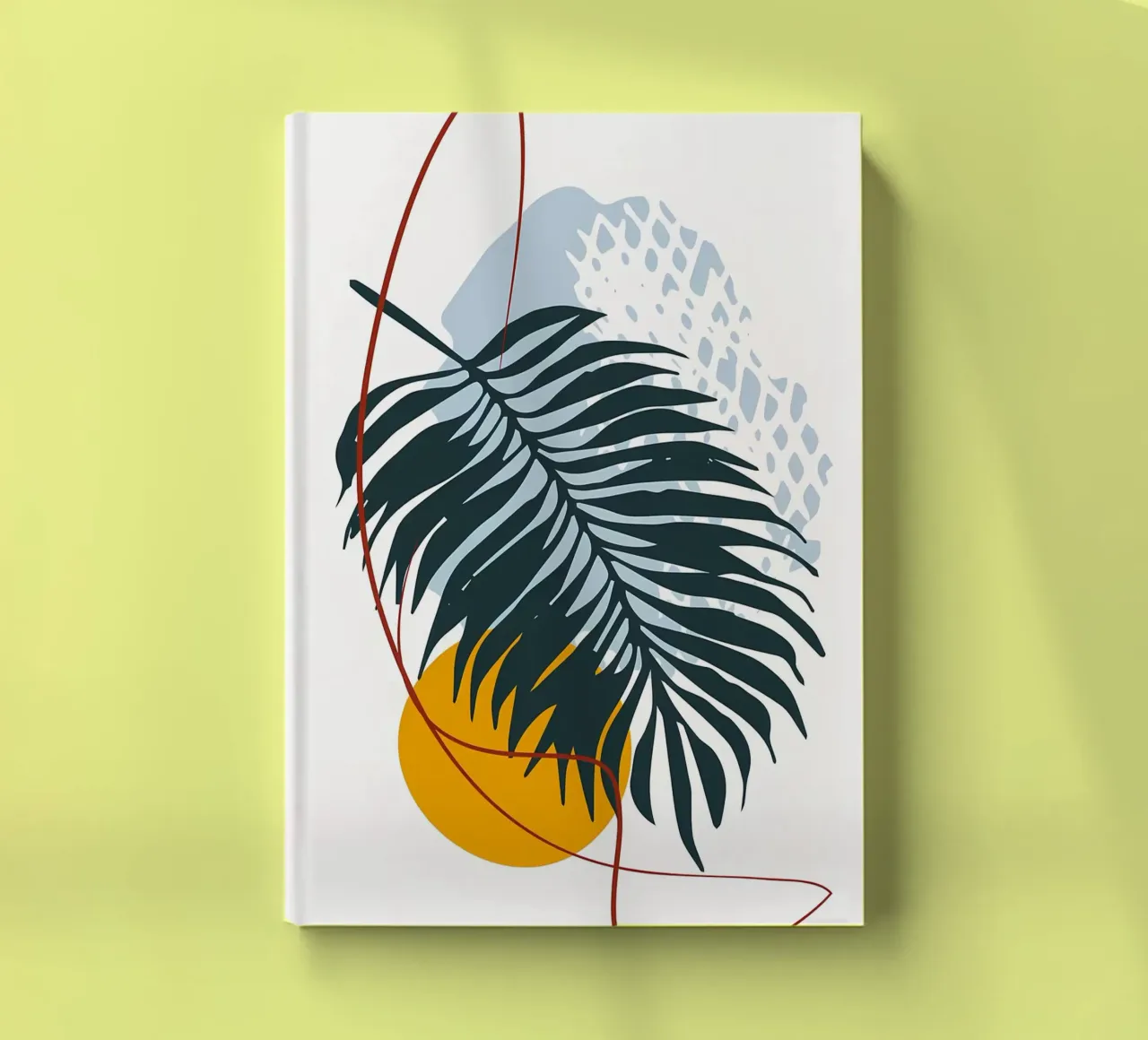 palm leaf minimalistic shapes abstract elements black palm notebook by Janine P McGuire