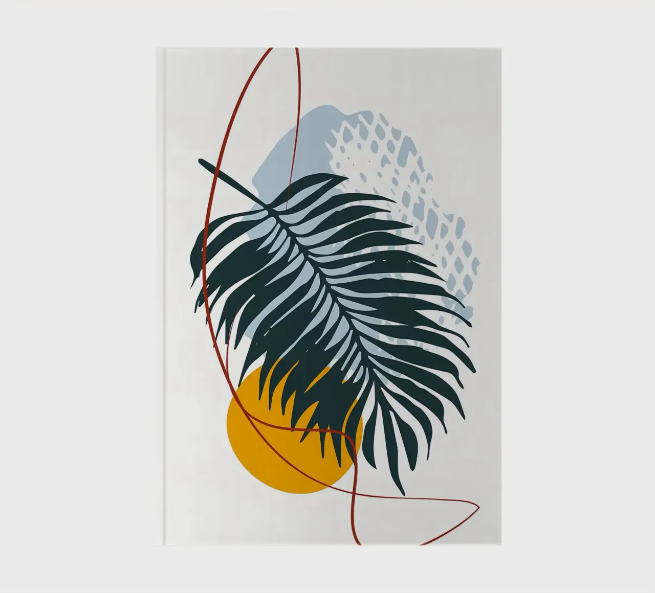 palm leaf minimalistic shapes abstract elements black palm notebook by Janine P McGuire