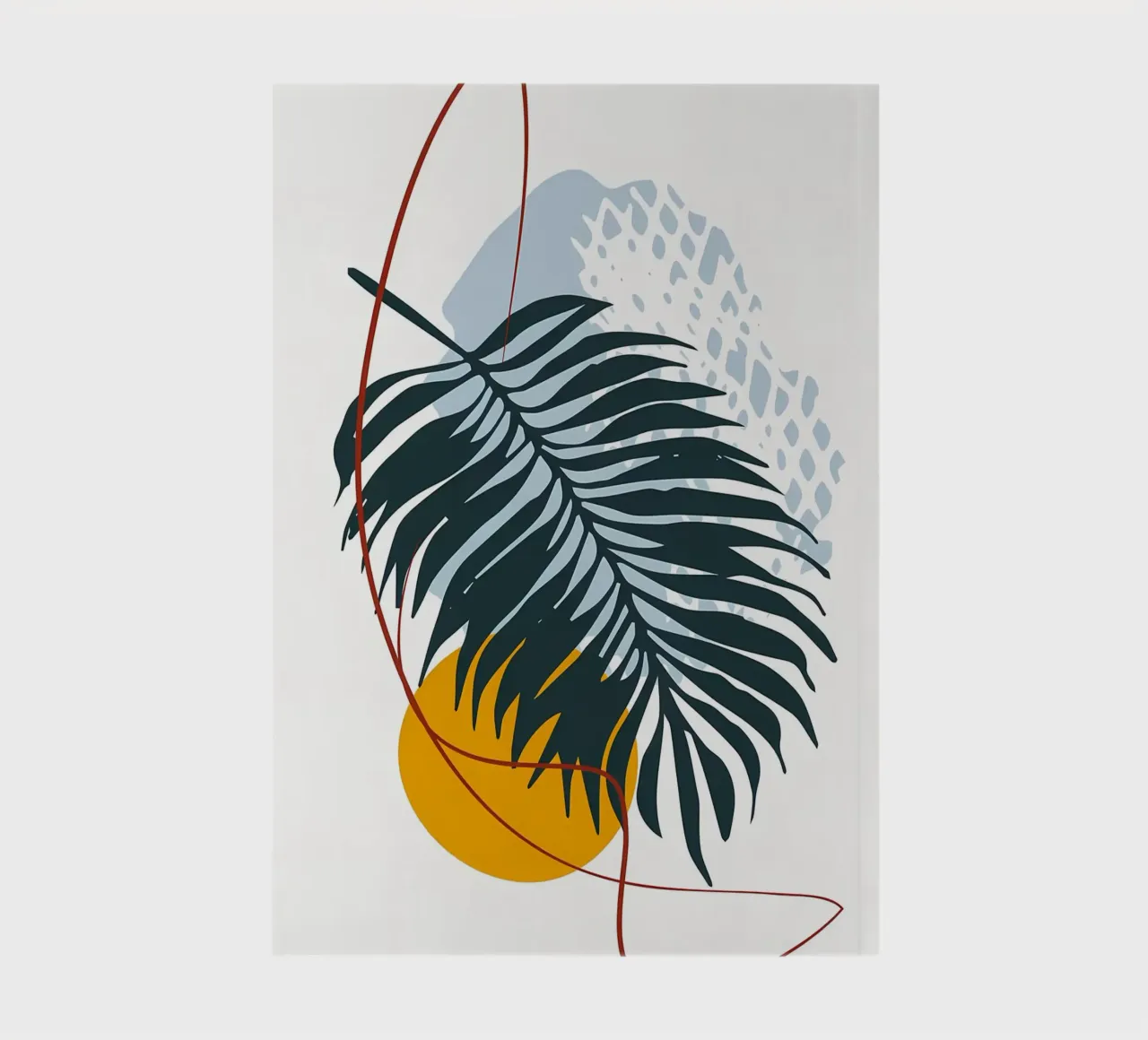 palm leaf minimalistic shapes abstract elements black palm notebook by Janine P McGuire