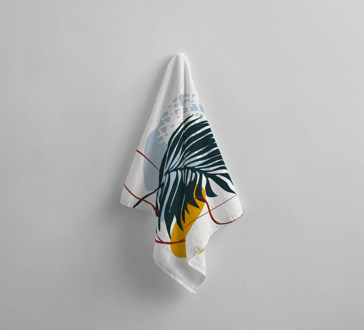 palm leaf minimalistic shapes abstract elements black palm towel by Janine P McGuire
