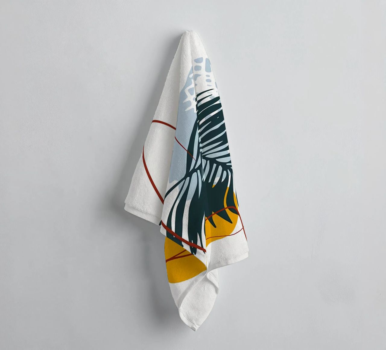palm leaf minimalistic shapes abstract elements black palm towel by Janine P McGuire