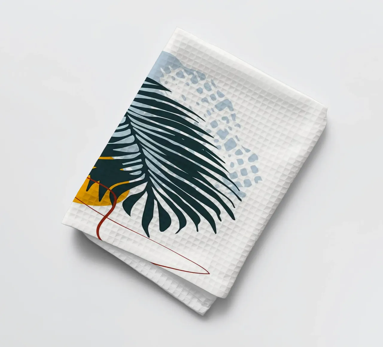 palm leaf minimalistic shapes abstract elements black palm tea towel by Janine P McGuire