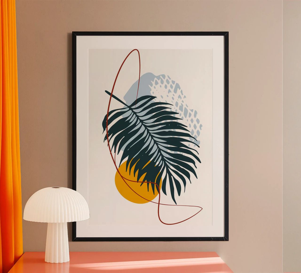 palm leaf minimalistic shapes abstract elements black palm poster by Janine P McGuire