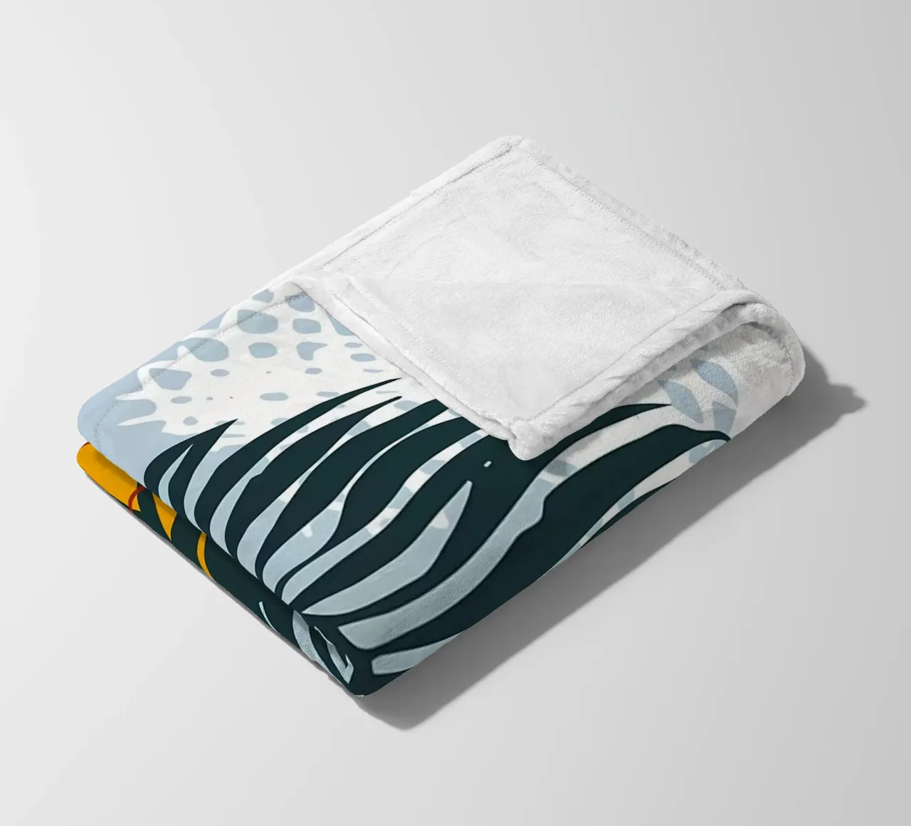 foglia di palma forme minimaliste elementi astratti palma nera coperta in pile da Janine P McGuire