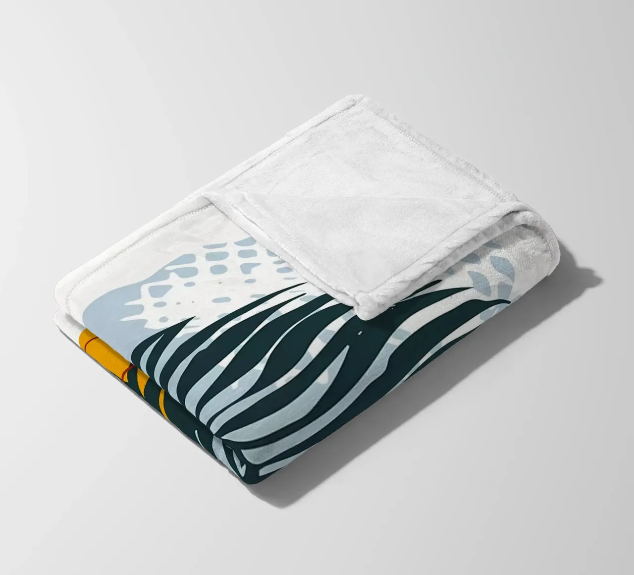 foglia di palma forme minimaliste elementi astratti palma nera coperta in pile da Janine P McGuire