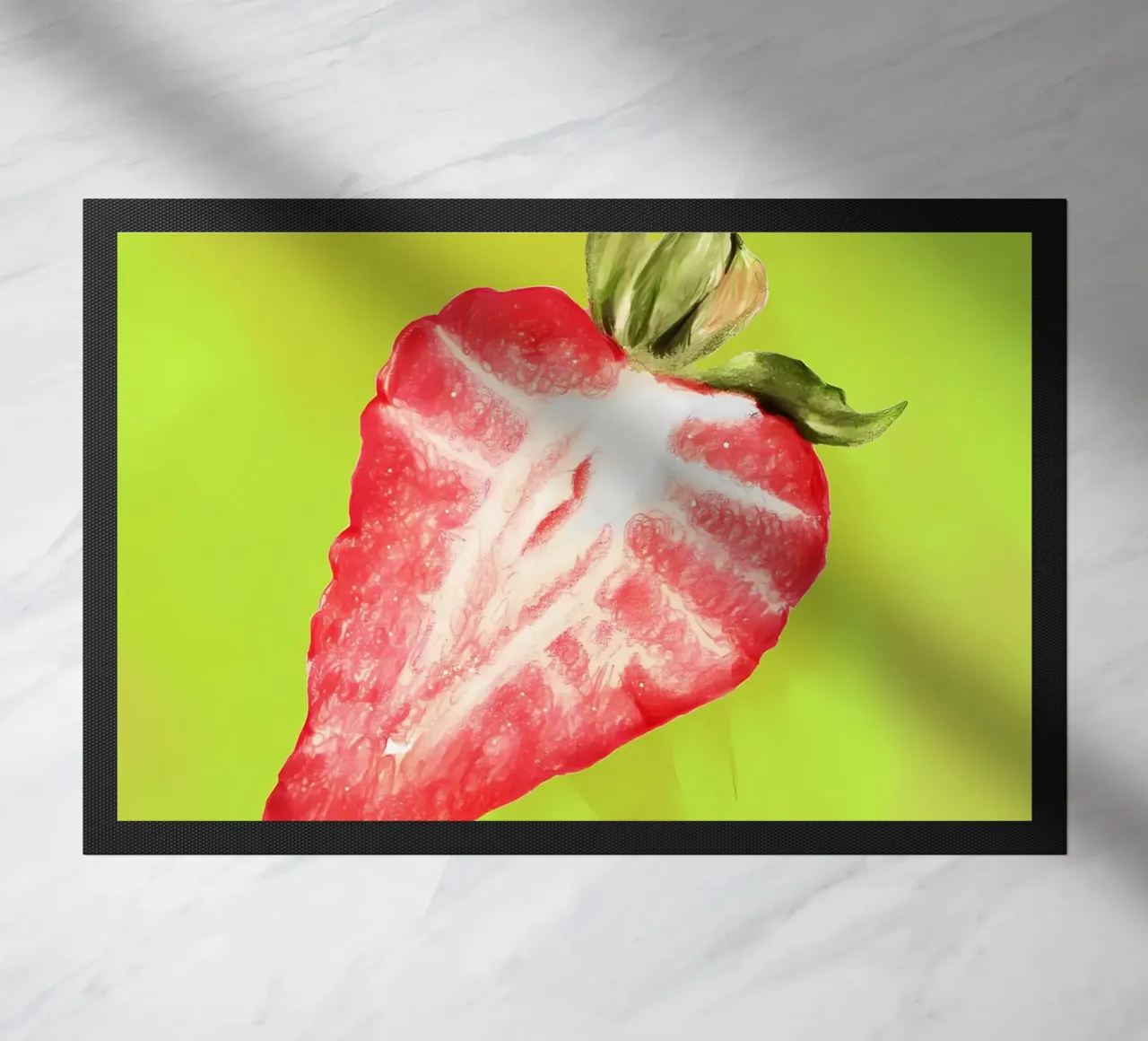 fragola frutta cibo fetta semi frutta rossa foglia zerbino da Janine P McGuire