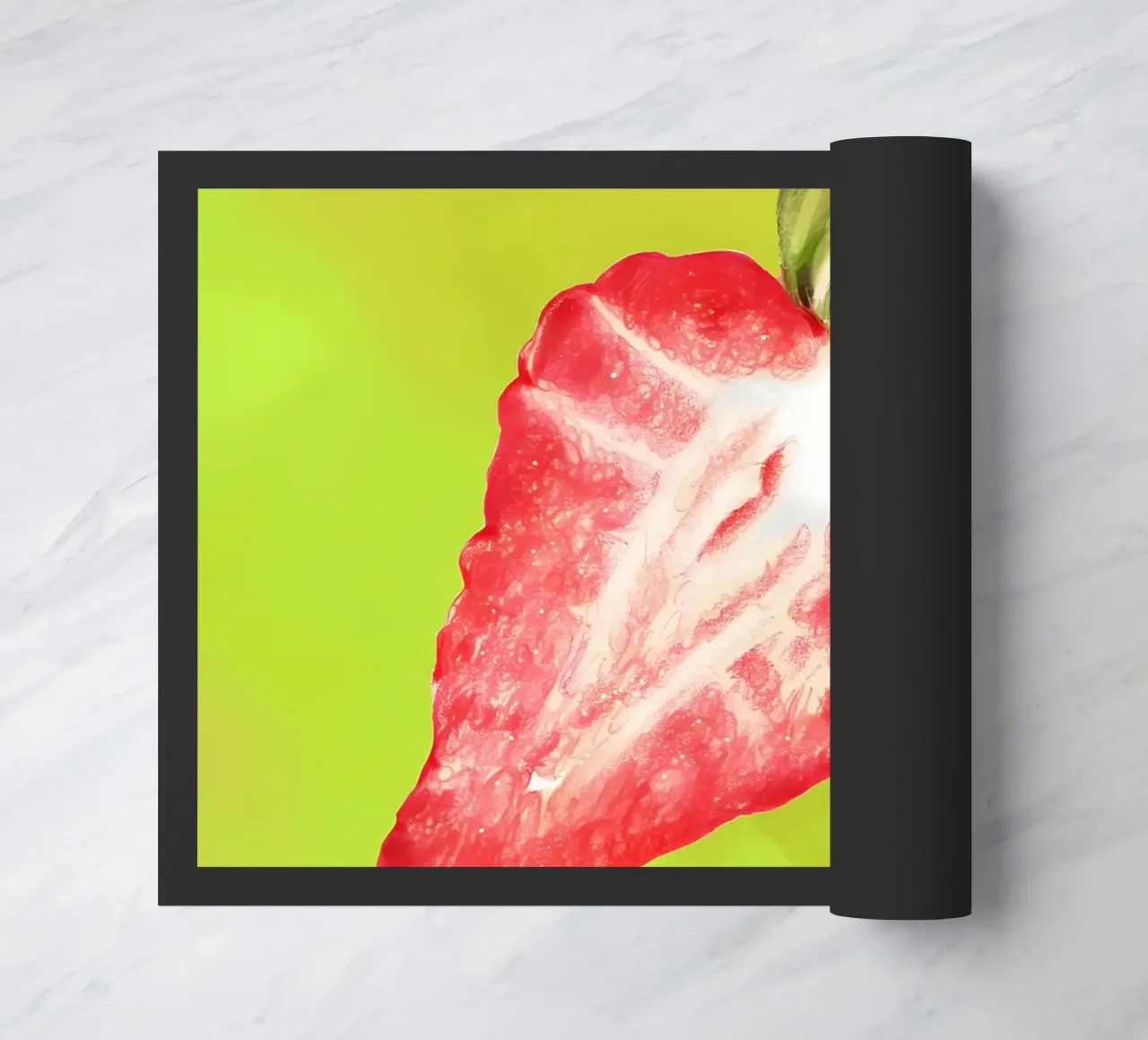 fragola frutta cibo fetta semi frutta rossa foglia zerbino da Janine P McGuire