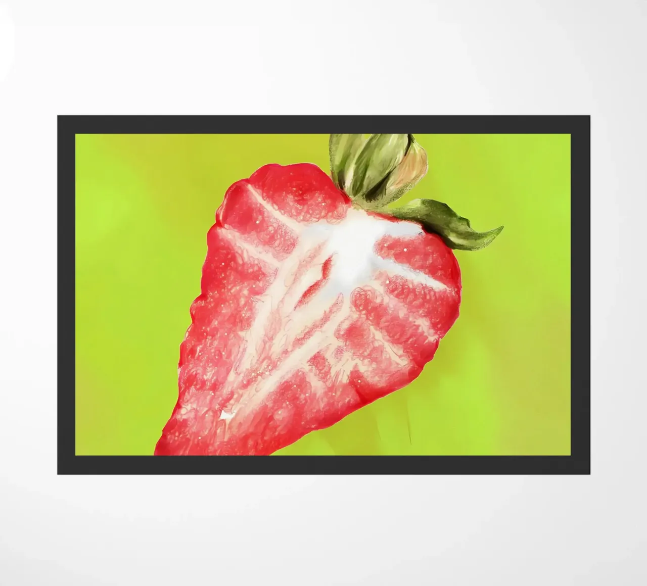 fragola frutta cibo fetta semi frutta rossa foglia zerbino da Janine P McGuire