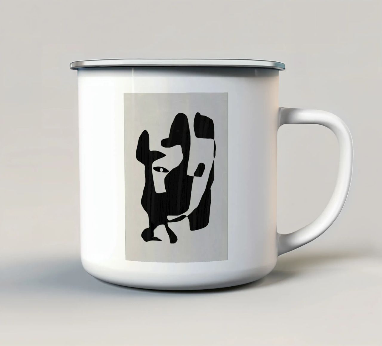 Ritagliare la forma del ritratto tazza in smalto da Little Dean