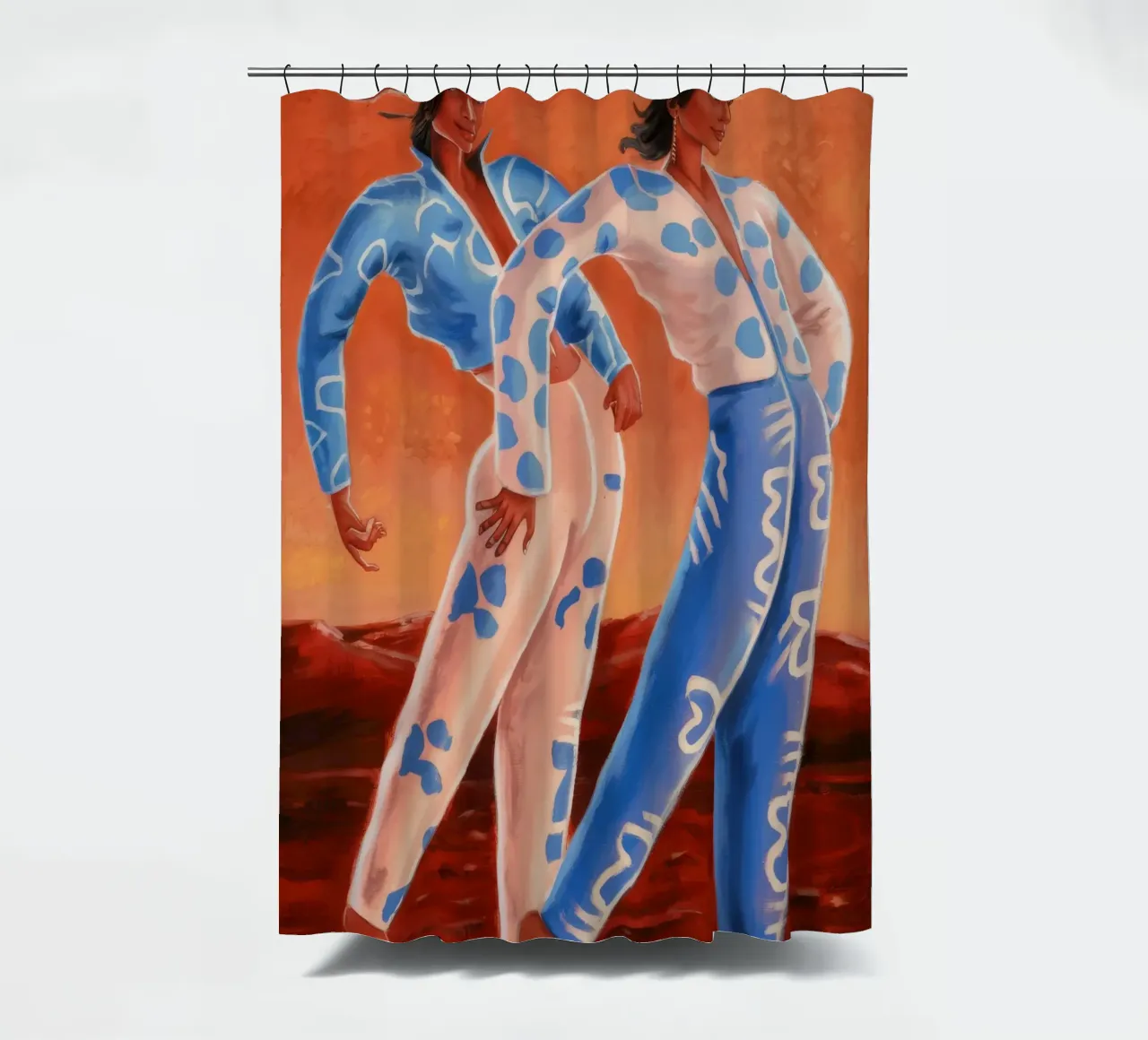 Cerulean Grace Flow Duschvorhang von Obisidian Brush