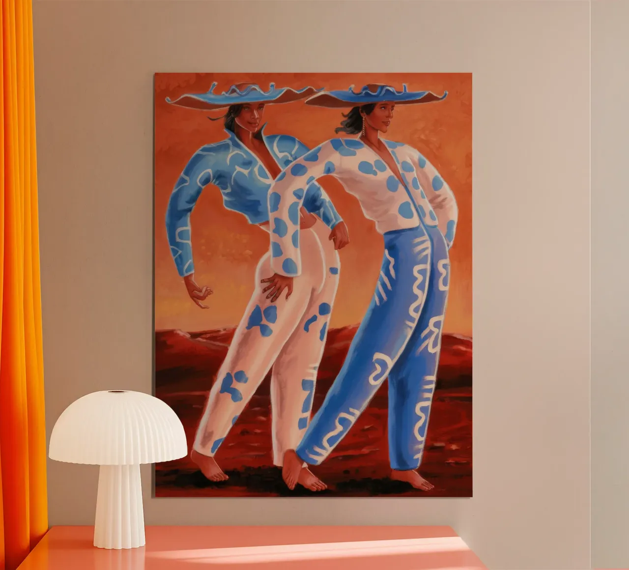 Flusso di grazia ceruleo poster con telaio in legno da Obisidian Brush
