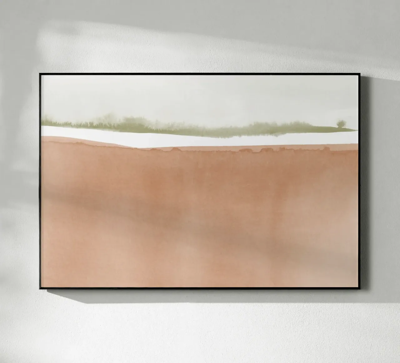 Paesaggio minimalista in terracotta e verde plexiglass da NouveauPrints