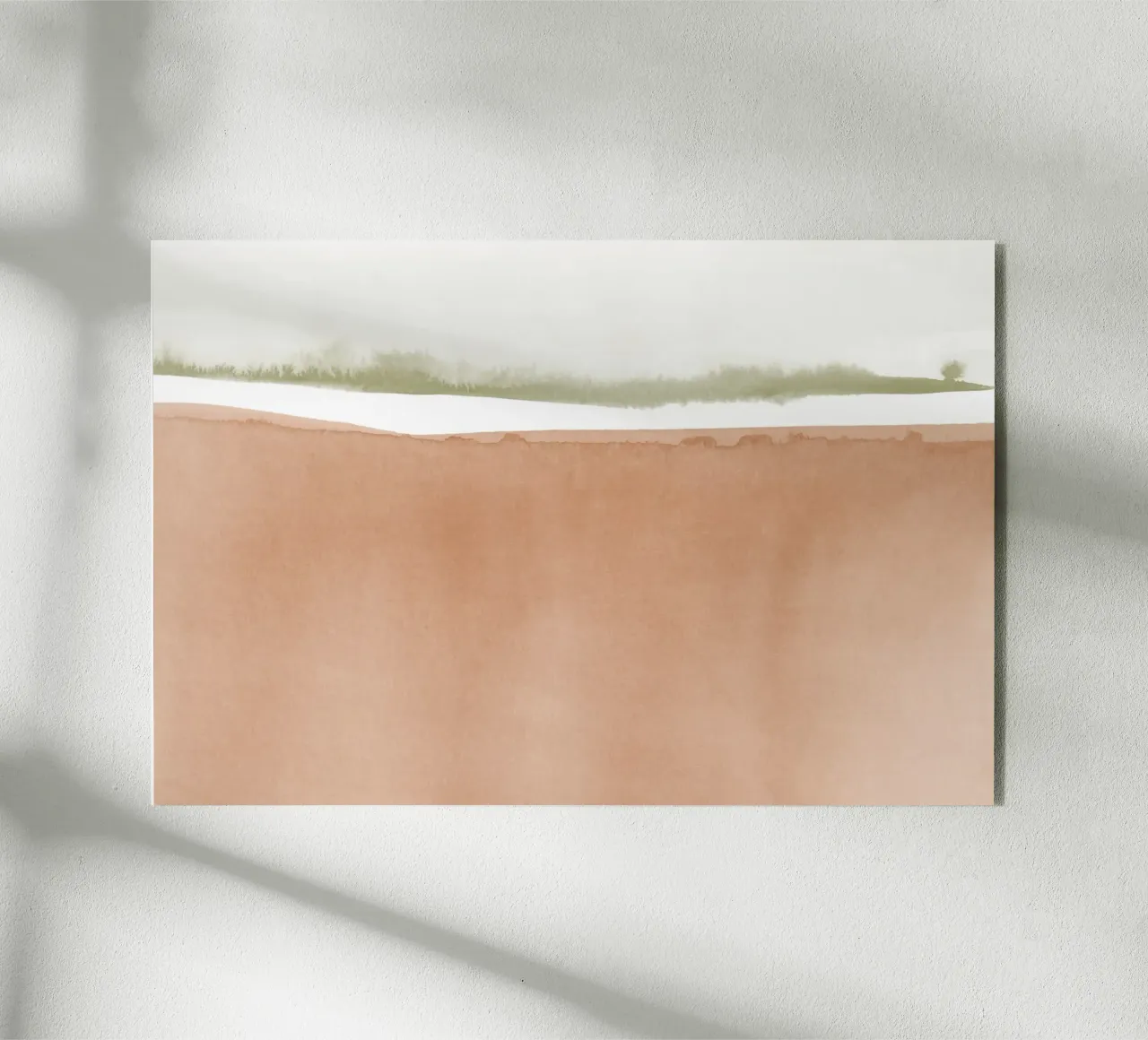 Paesaggio minimalista in terracotta e verde plexiglass da NouveauPrints