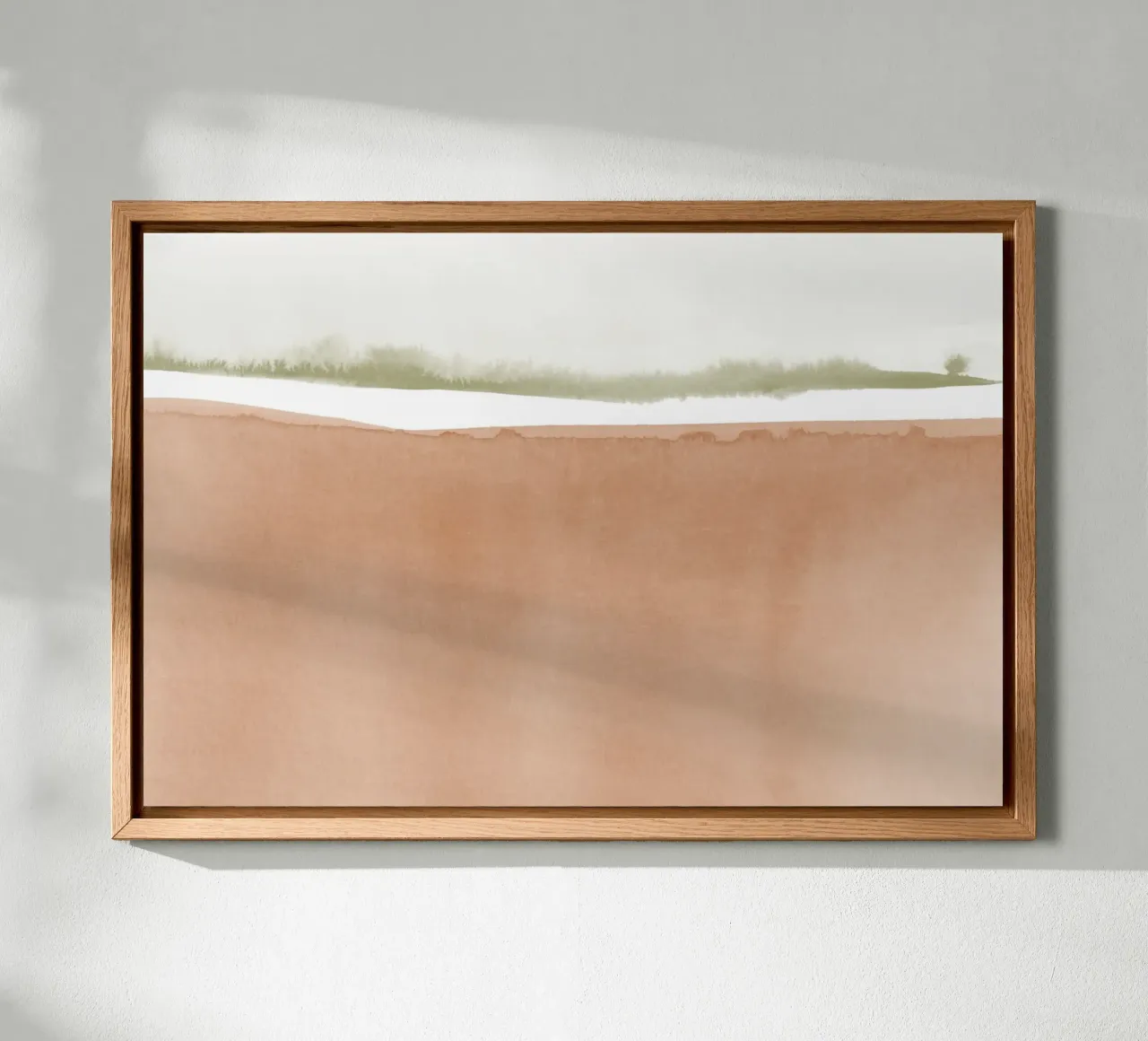 Paesaggio minimalista in terracotta e verde tela con Cornice a cassetta da NouveauPrints