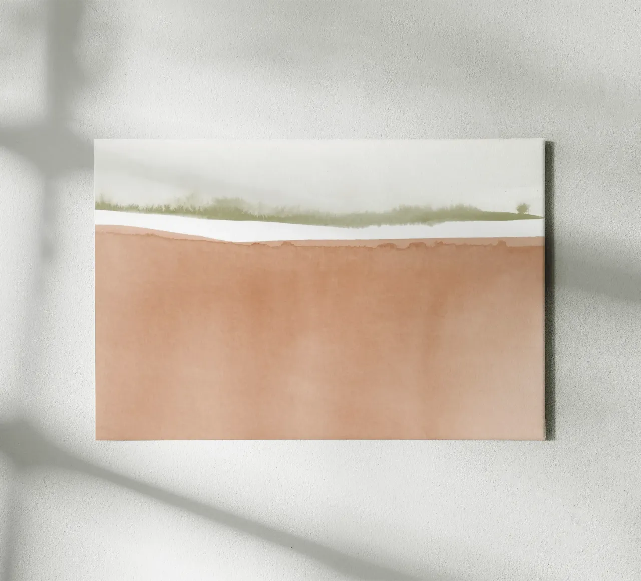 Paesaggio minimalista in terracotta e verde tela con Cornice a cassetta da NouveauPrints